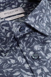 Julian Long Sleeve Woven Shaped Shirt in Navy Floral Print