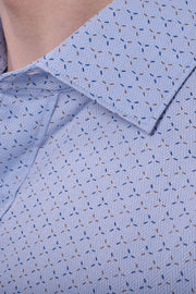 Axel Long Sleeve Woven Shaped Shirt in Air Blue