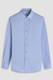 Axel Long Sleeve Woven Shaped Shirt in Air Blue
