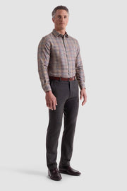 Julian Long Sleeve Woven Shirt in Mahogany