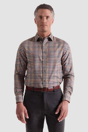 Julian Long Sleeve Woven Shirt in Mahogany