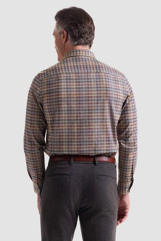 Julian Long Sleeve Woven Shirt in Mahogany