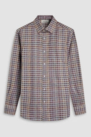 Julian Long Sleeve Woven Shirt in Mahogany