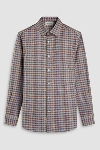 Julian Long Sleeve Woven Shirt in Mahogany