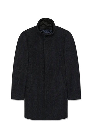 Harvey Coat in Dark Grey Melange