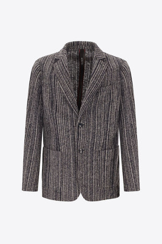 Bradford Multi Stripe Knit Sport Coat in Medium Grey