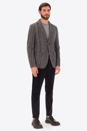 Bradford Multi Stripe Knit Sport Coat in Medium Grey