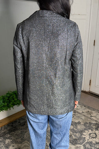 Sequin Blazer in Silver
