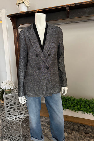 Sequin Blazer in Silver