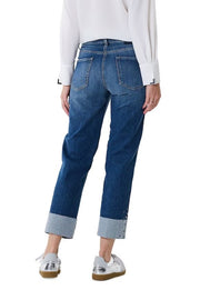 Paris Straight Short Jeans in Mid-Blue