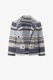 Cropped Jacket in Blue Multi