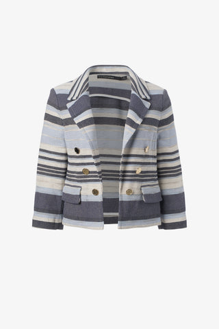 Cropped Jacket in Blue Multi