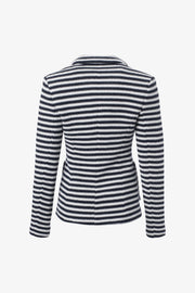 Notch Collar Jacket Patch Pockets in Navy-and-Ivory