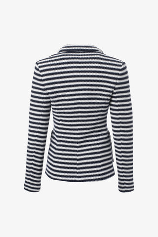 Notch Collar Jacket Patch Pockets in Navy-and-Ivory