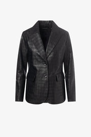 Leather Fitted Jacket in Black