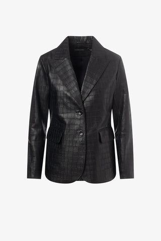 Leather Fitted Jacket in Black