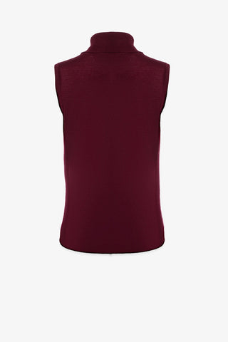 Sleeveless Turtleneck in Prune