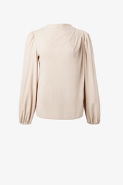 Long-Sleeved Matte-Jersey Blouse in 2 Colours