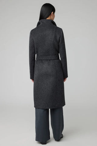 Genie Semi-Fitted Novelty Wool Coat in Black