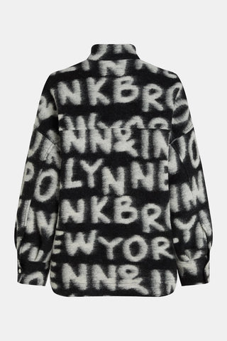 Fall Jacket With Black-Ecru Graphic Print