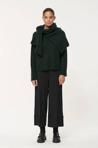 Cielo Oversized Wool-Mohair Sweater in Forest Green