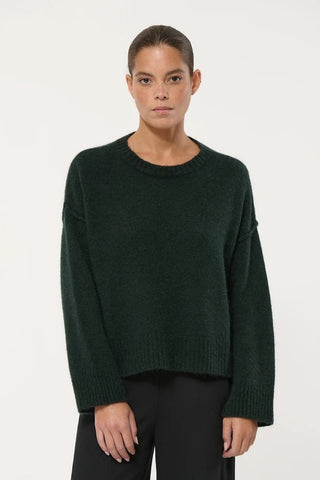 Cielo Oversized Wool-Mohair Sweater in Forest Green