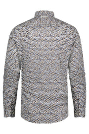 Long-Sleeved Sport Shirt in Off-White Rounds Print