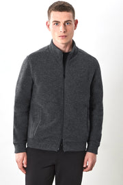 Jacob Double-Zipper Wool-Blend Jacket in Charcoal