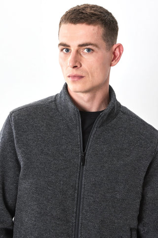 Jacob Double-Zipper Wool-Blend Jacket in Charcoal