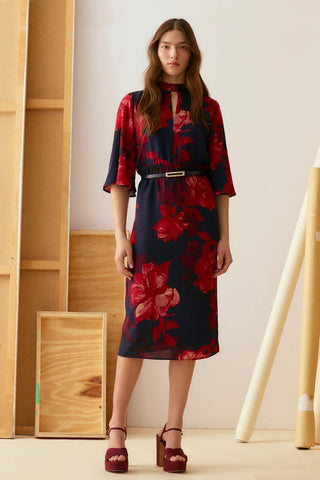 Floral Print Bell Sleeve Dress