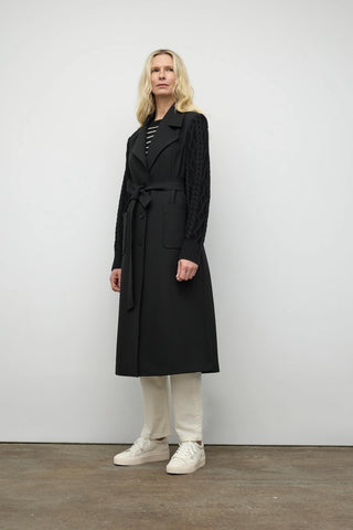 Coat with Cable Knit Sleeve in 2 Colors
