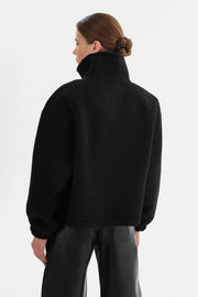 Jayna Sherpa Jacket in Black