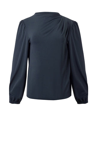 Long-Sleeved Matte-Jersey Blouse in 2 Colours