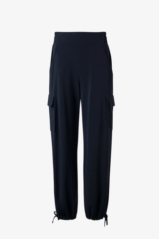 Matte Jersey Cargo Pants in Navy