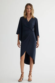 Draped Dress With Side Knot in 2 Colours