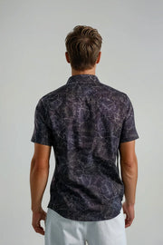 Nova Jungle Monstera Short Sleeve Shirt in Black