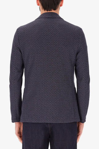 Gallia Jersey Jaquard Stretch Jacket in Blue