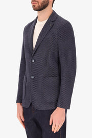 Gallia Jersey Jaquard Stretch Jacket in Blue