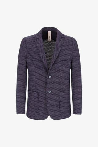 Gallia Jersey Jaquard Stretch Jacket in Blue