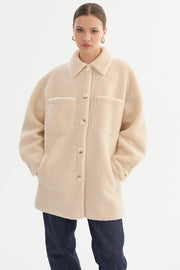 Kane Sherpa Jacket in Beige