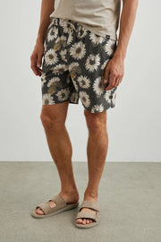 Kian Swim Shorts in Sunflower Twirl Bark