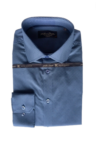Long-Sleeved Contemporary-Fit Dress Shirt in Navy