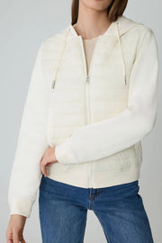 Lucinda Hooded Lightweight Down Coat in Powder