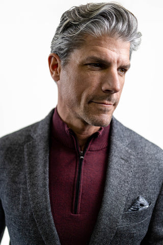 Lynden Wool-Blend Knit Sport Coat in Charcoal