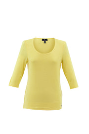 Three-Quarter Sleeve, Scoop Neck T-Shirt in 4 Colours