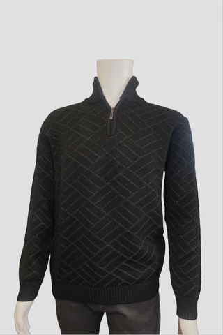 1/4 Zip Sweater with Textured Knit in 3 Colours