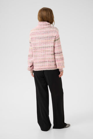 Marble Rollneck Sweater in Pink Mix