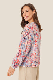 Danette Long-Sleeved Top in Multicolour Print