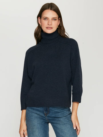 3/4 Sleeve Turtleneck with Back Yoke in Multiple Colors