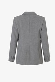 Single-Breasted Fitted Jacket in Grey